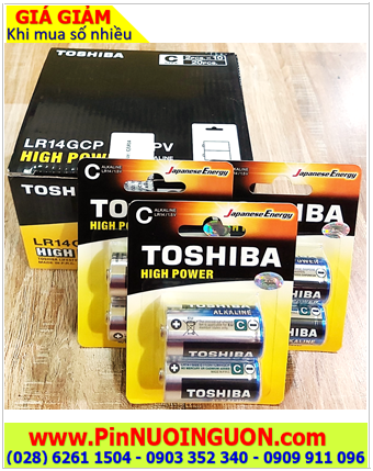 COMBO MUA 01HỘP 10vỉ=20viên Pin trung C Alkaline Toshiba LR14GCP-BP2 chính hãng _Giá chỉ 729.000đ/HỘP